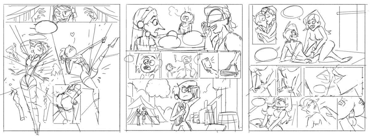 TrishaPickle's tweet photo. Got a few more thumbnail ideas for pages 17-21 https://t.co/RXeVJOK7jJ