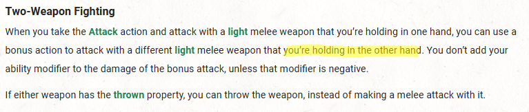 Hyodorio's tweet photo. @Option_Zero Incorrect. Screenshot is from 2014. Also off-hand is the informal term for the attack made with the other hand. 
5.5 does not make the distinction in the Light property part of the rules, but it does in the examples it gives. https://t.co/OGgdph2s3f