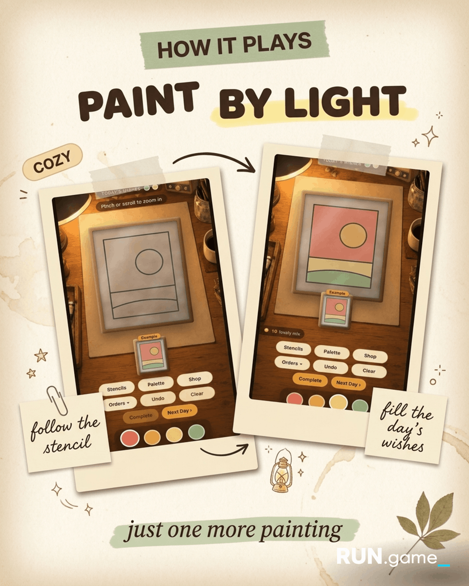 RUNGameOfficial's tweet photo. 🥇 We have a Cozy Jam winner!

1st Place · $1,000 → Little Light Shop by drvirjinity

Paint glowing stained glass by night and sell it in your cozy little shop by day. ✨ 

Calm, handmade, and quietly addictive. Congrats drvirjinity! Swipe to see how it plays.

Built on https://t.co/zvnufKaLlB 🧡 
#cozygames #indiegames #gamejam #rungame