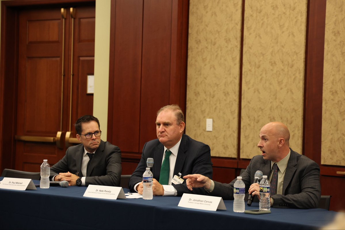 ProbSolveCaucus's tweet photo. Today, the Problem Solvers Caucus met with three leading redistricting Special Masters: @paulmitche11 of Redistricting Partners, @persily of Stanford Law, and Jonathan Cervas of Carnegie Mellon to discuss our bipartisan effort to address partisan gerrymandering.

Having helped develop competitive, court-adopted congressional maps that remain in use in states like New York, California, and Pennsylvania, their expertise will help inform our work to build a redistricting process Americans can trust.