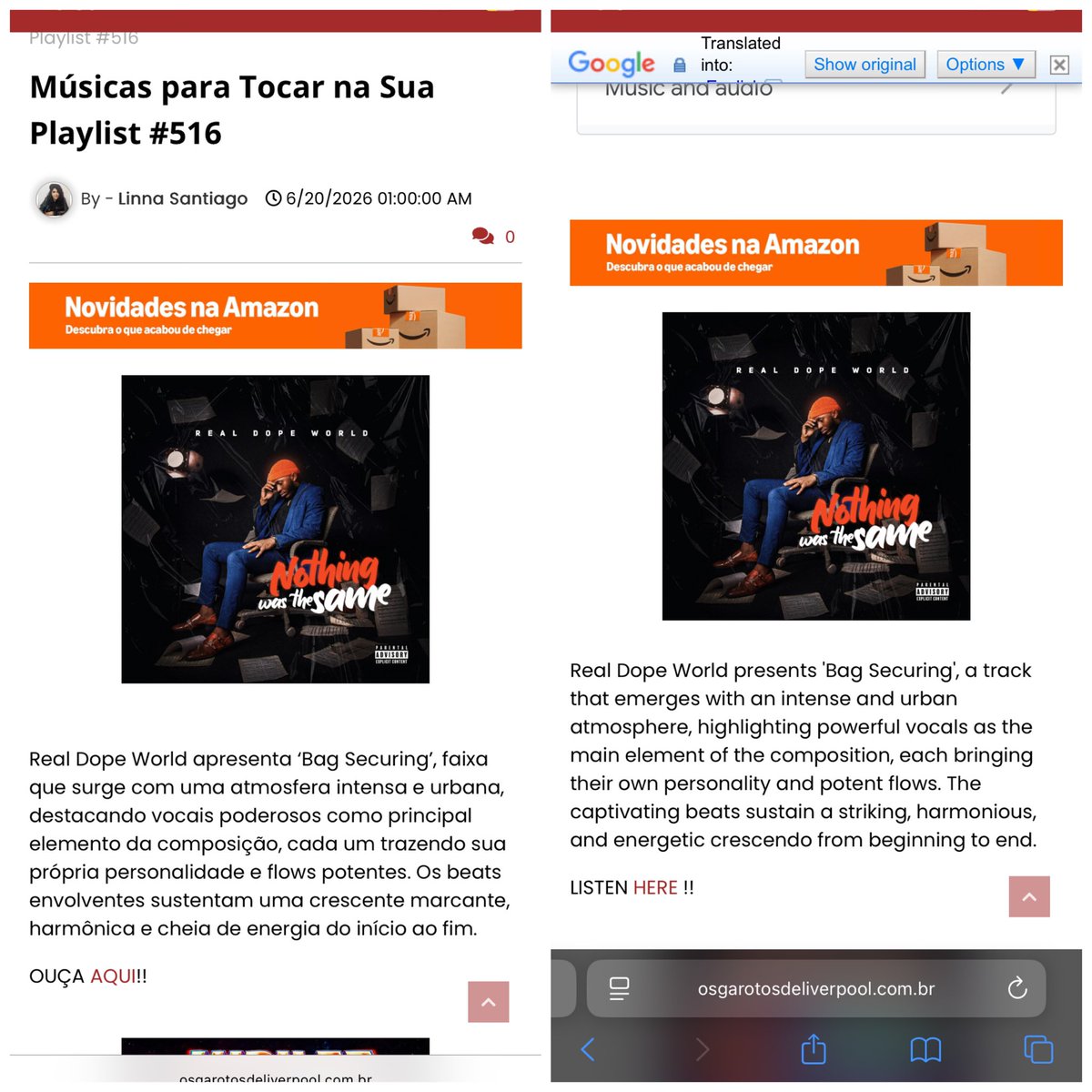 RealDopeWorld's tweet photo. The @1dosedelimao of the famous Brazilian-Portuguese Blog, @BrazilianMacca had this to say about our latest drop, “Bag Securing” 

#realdopeworld #Owocho #BagSecuring https://t.co/RjEsbwmXW6