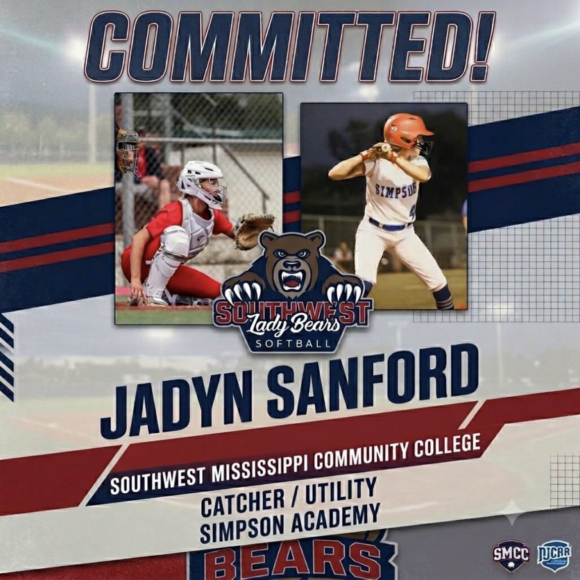 SCACougarSports's tweet photo. Congratulations to Jadyn Sanford on her commitment to @SMCCBearsSb @bshields0244 @DavidGibsonTV @blake_levine @5thQtrScores https://t.co/MsNnVMjnLt