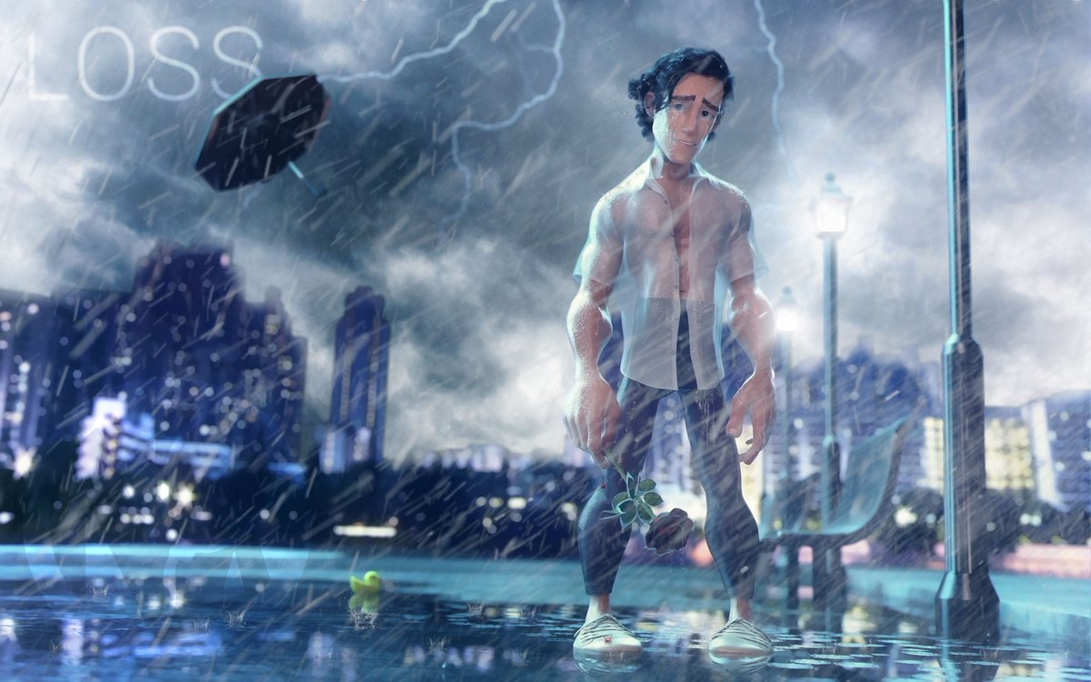 NickolausART's tweet photo. Feelings - LOSS
A new piece from my Feelings series.
This one is LOSS.
Not a dramatic pose. Not a beautiful tragedy. Just that quiet moment when the rain keeps falling, the city keeps glowing, and something inside has already gone silent.
He is still smiling.
That makes it worse. https://t.co/HDauzfqyxo