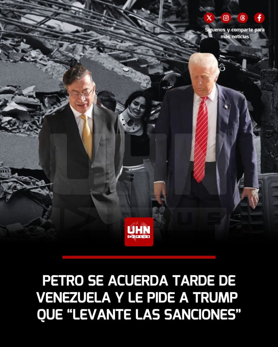 UHN_Plus's tweet photo. 🇨🇴🇻🇪🇺🇸‼️ | El radar de Gustavo Petro por fin detectó el desastre natural en Venezuela, pero con un guion predecible. Mientras admite dificultades para enviar ayuda directa, el mandatario prefirió trasladar la presión internacional a la Casa Blanca, exigiendo a Donald Trump que levante las sanciones de la nación sudamericana.