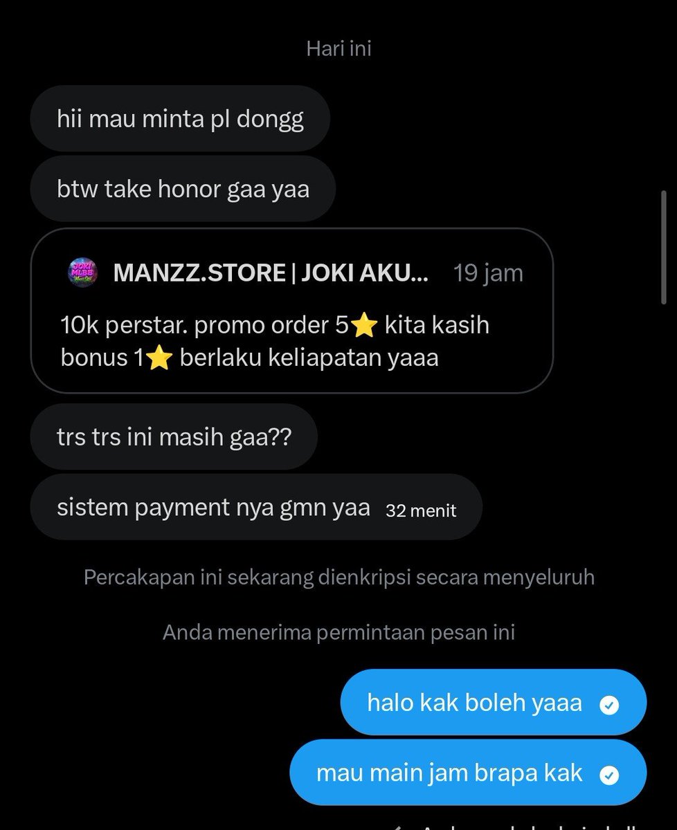 MANZZ.STORE | JOKI AKUN | JOKGEN | MLBB #ZONAUANG tweet media