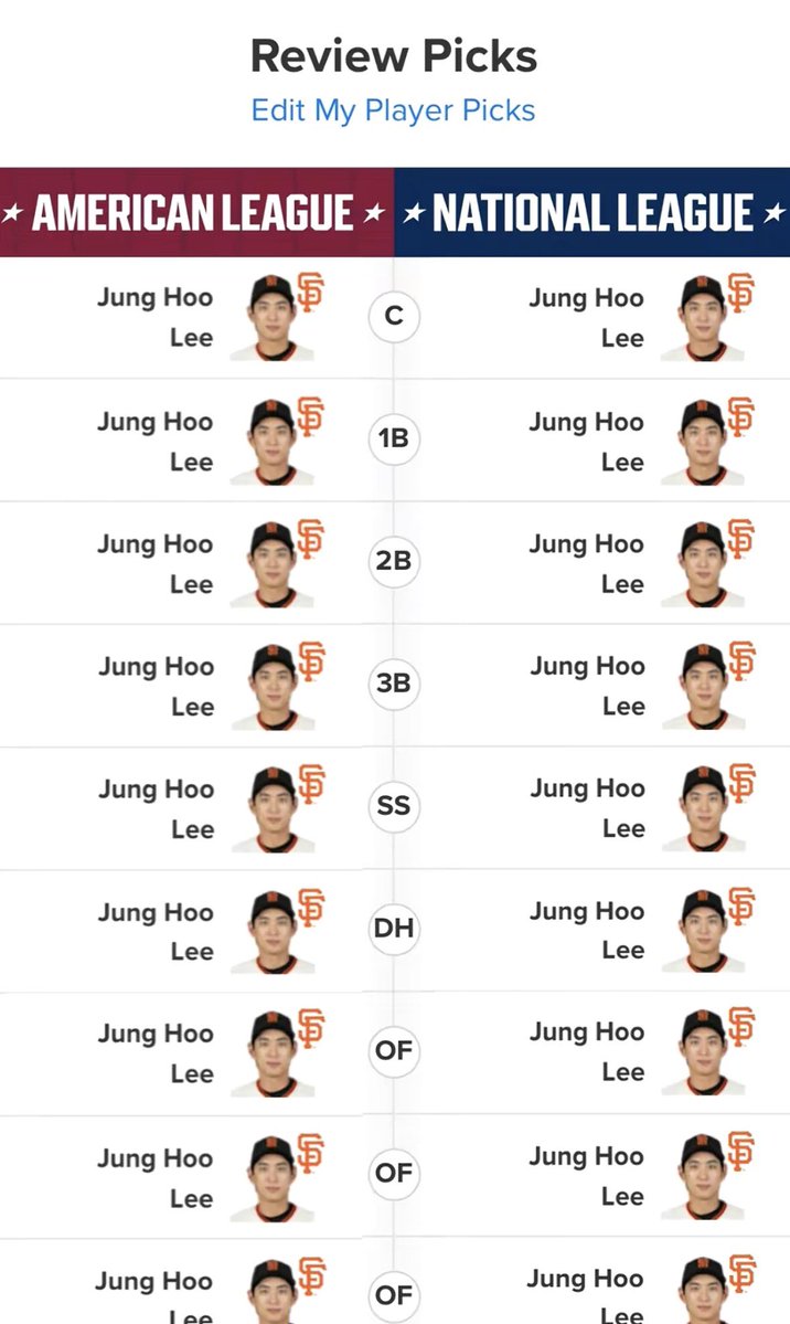 EldridgeIsKing's tweet photo. My 2026 MLB All Star Ballot! https://t.co/8xy769EuVg