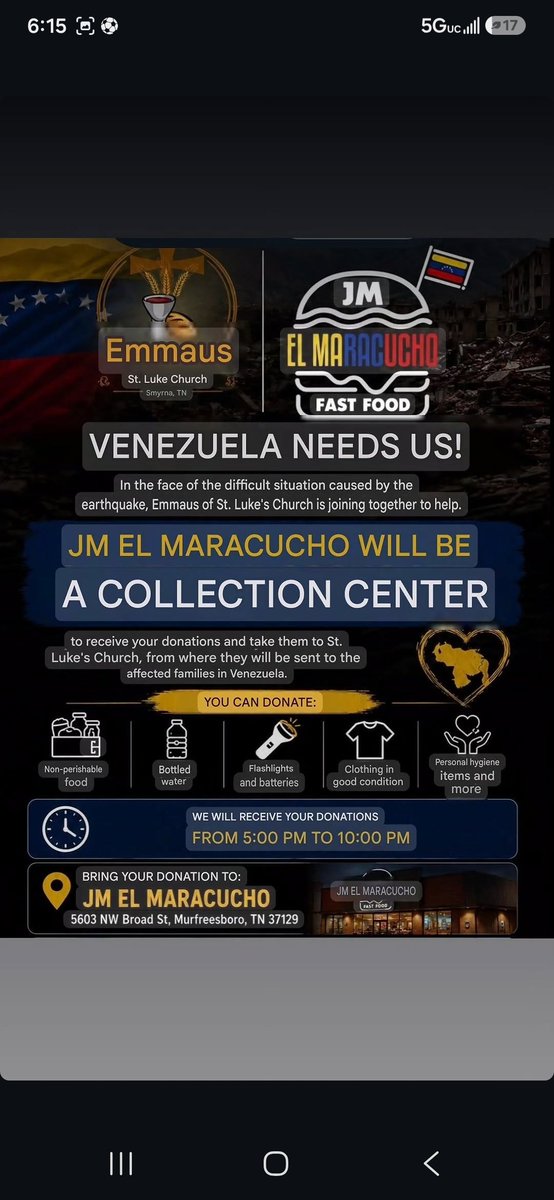 NiarixEcl1's tweet photo. If youre in the US heere are some places taking donations to ship to Venezuela!!! https://t.co/Tp8T1MD0jB