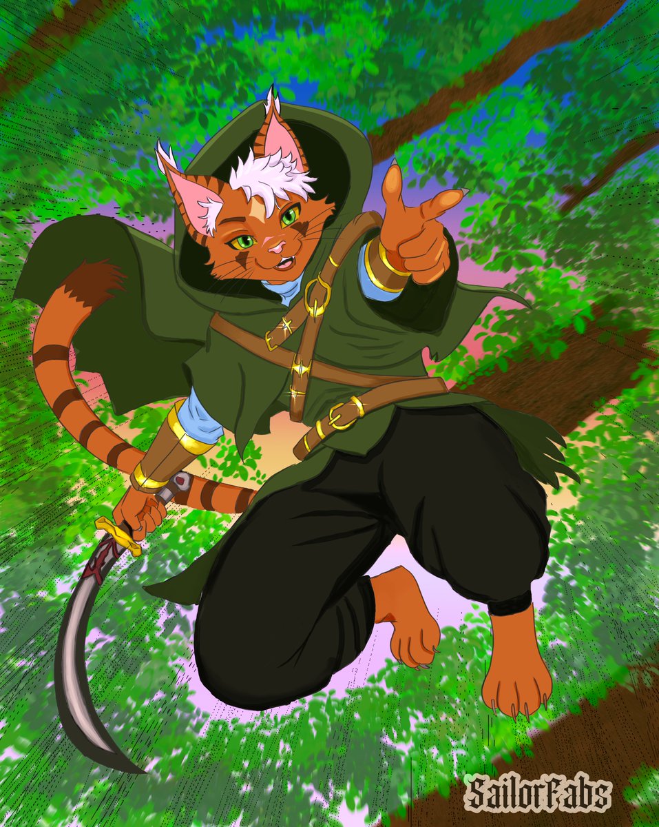 sailorfabs's tweet photo. Aurora is a Tabaxi dnd character that I did for
@RitsuoFox, and his colors change each season! His default is black and white (I  posted earlier hehe) but here his colors, pink is spring, blonde is  summer, redhead is autumn and white is winter! https://t.co/jiopr2mb2F