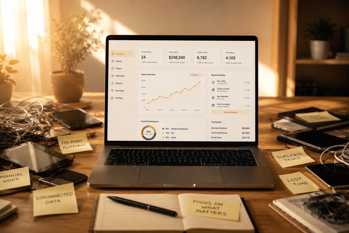 ticketblox's tweet photo. Stop managing your business across disconnected tools.

A unified platform means less complexity, fewer manual tasks, and more time to focus on what matters.

Simplicity scales. 🚀

Read the full article in the comments. 👇
 
#SaaS #Automation #DigitalTransformation #EventTech https://t.co/hvoOidmZqV