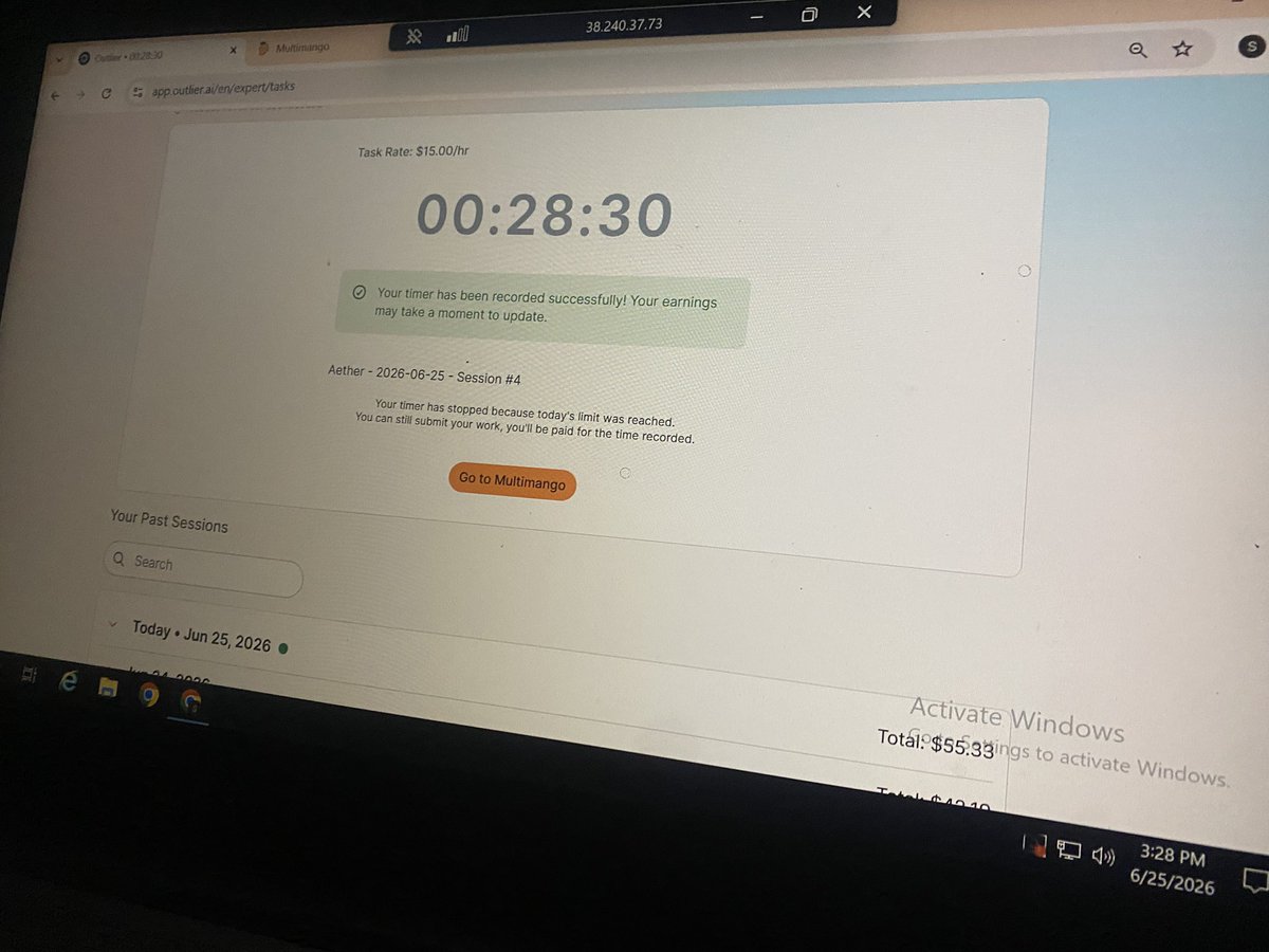 dantemoth's tweet photo. Too late but I guess 28min isn't too bad for unforeseen circumstances ๐ญ๐โ๐พ
#outlierai #trending #tasker https://t.co/zPF70sppXH