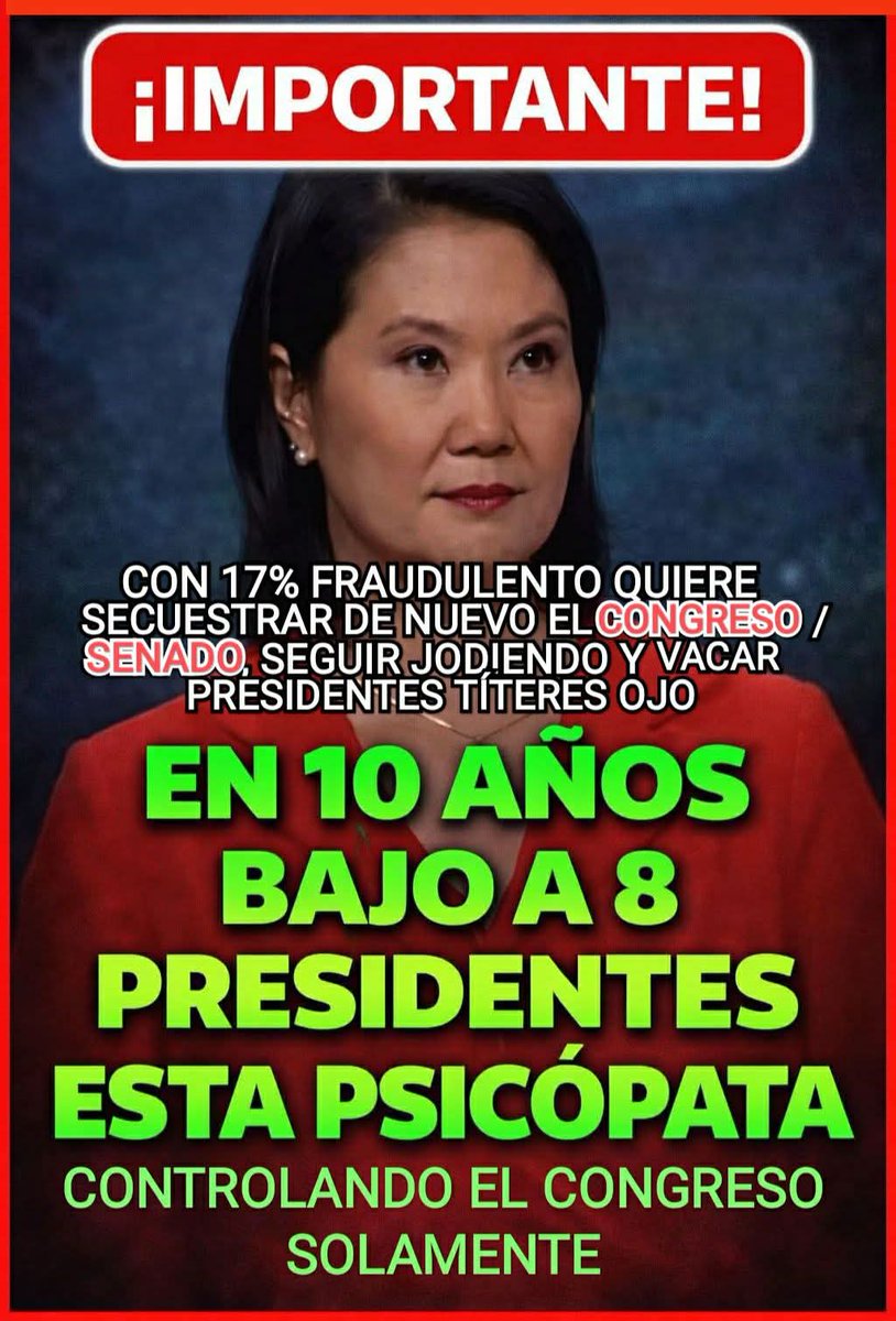Javier44218's tweet photo. @OTTMARBORIS @KeikoFujimori https://t.co/7FIHN7ykRE