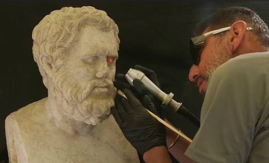 Nothing_as_Mike's tweet photo. What a joke. was so excited to find out about the new marble busts discovered in roman wine vat,Why?
Egg Tempura.
the paint used to give the cold dead marble skin tones, because they all did. but no.
MORONS LASED IT ALL OFF ALREADY.
if there was traces left, probably not anymore https://t.co/SJvaI8t4Pp