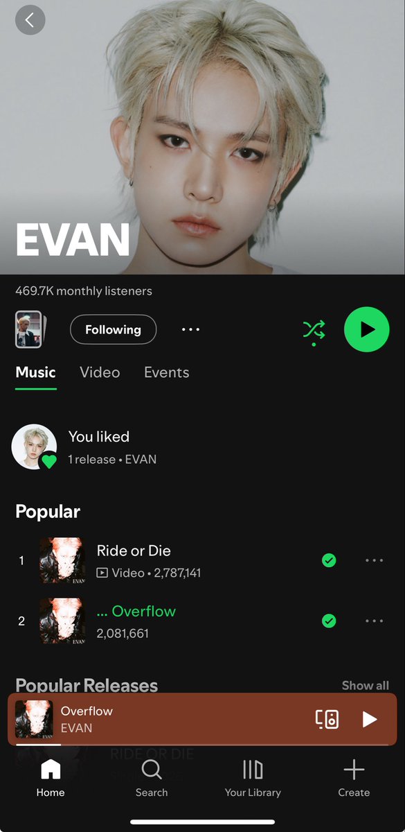 iamshinah's tweet photo. So proud of #EVAN’s progress in Spotify. 
Let’s keep it coming, my fella #EVER! 💕

#HEESEUNG #희승 #EVAN #에반 #에반
#RideorDie_with_EVAN #Always_with_EVAN
#EVERFOREVER #EVER_FOR_EVAN https://t.co/1F8Xia2xa2