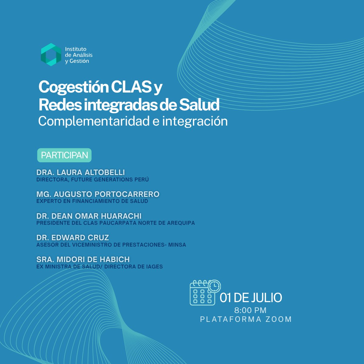 IagesInstituto's tweet photo. ✨ ¡Los invitamos!
📌 Cogestión CLAS y Redes Integradas de Salud:
 Complementariedad e integración
📅 1 de julio
⏰ 8:00 PM
💻 Vía Zoom
🎙️ Participan especialistas destacados del sector salud
🔗 Únete aquí:
https://t.co/HriiDis2Qy
¡Los esperamos! https://t.co/cDh3xlAT1M
