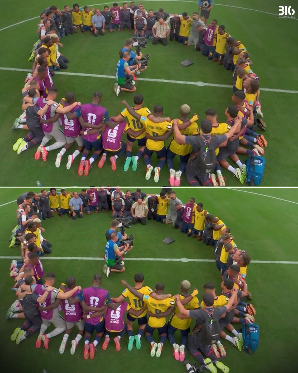 AFG_0007's tweet photo. 🚨 BREAKING: After qualifying for the round of 32, Ecuador players and staff gathered immediately to pray 🙏🏾✝️ https://t.co/rRQMJVLvv8