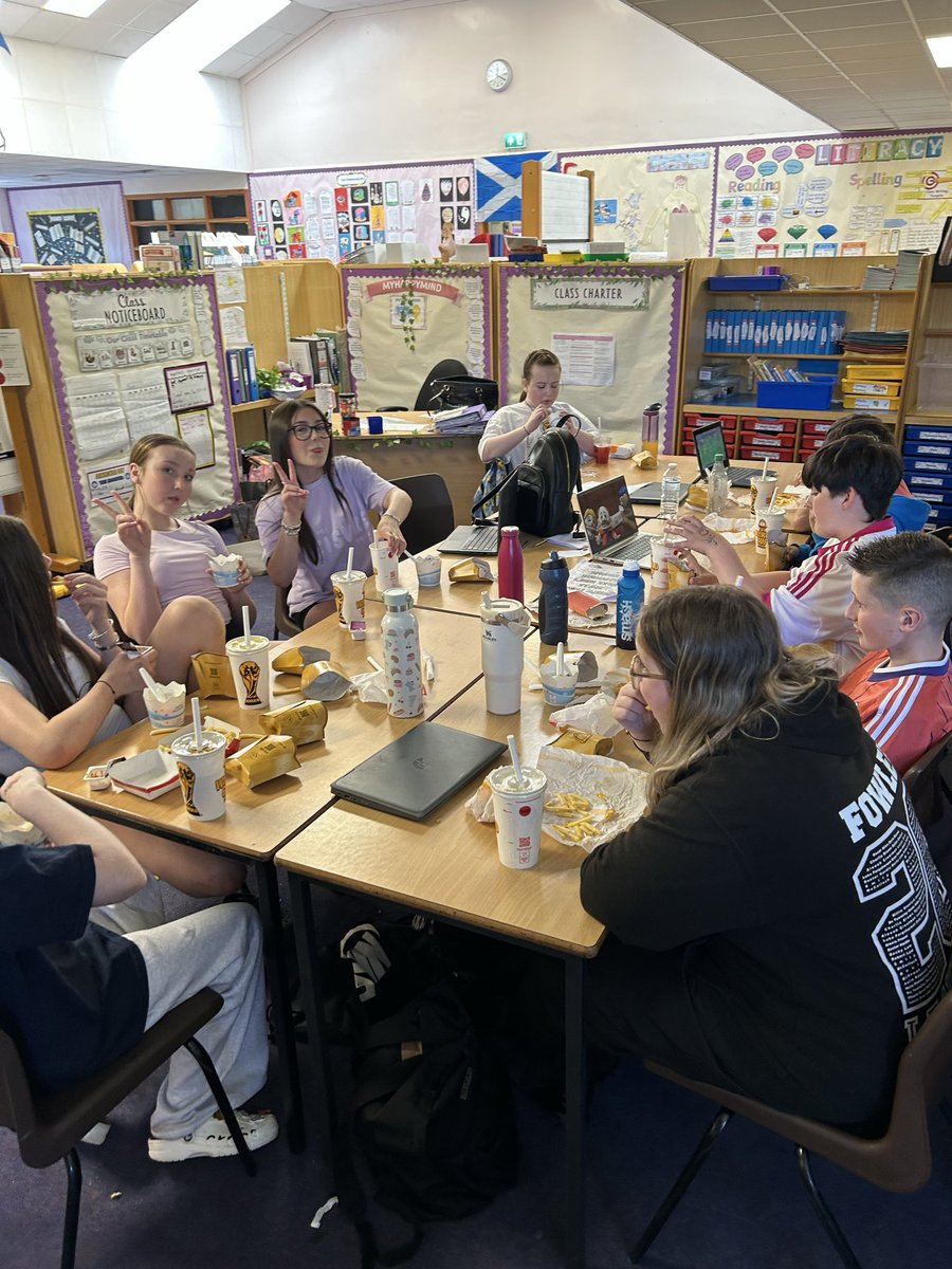 MrsGrieveAPPS's tweet photo. P7 enjoying their McDonalds! 🥤 🍟 🍔 🍦 
Never heard them so quiet! 🙈😆 
@alexander_peden  @VeldonMrs https://t.co/YX4EeGnzGv