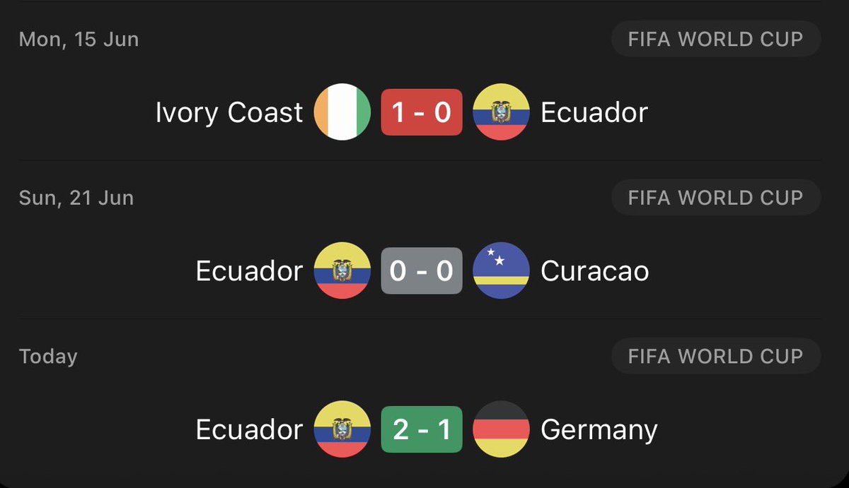 SpanS_7's tweet photo. ecuador might be d1 trolls, how do you beat germany but not curacao https://t.co/UHyhPmzL4i