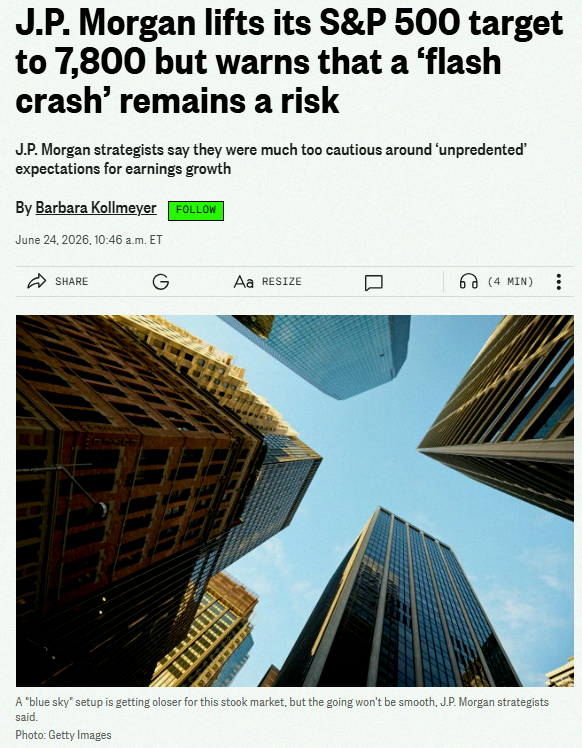 Mteco_244's tweet photo. J.P. Morgan just dropped a warning about a possible flash crash in the stock market 🚨🚨 https://t.co/VlEd4HwVBe