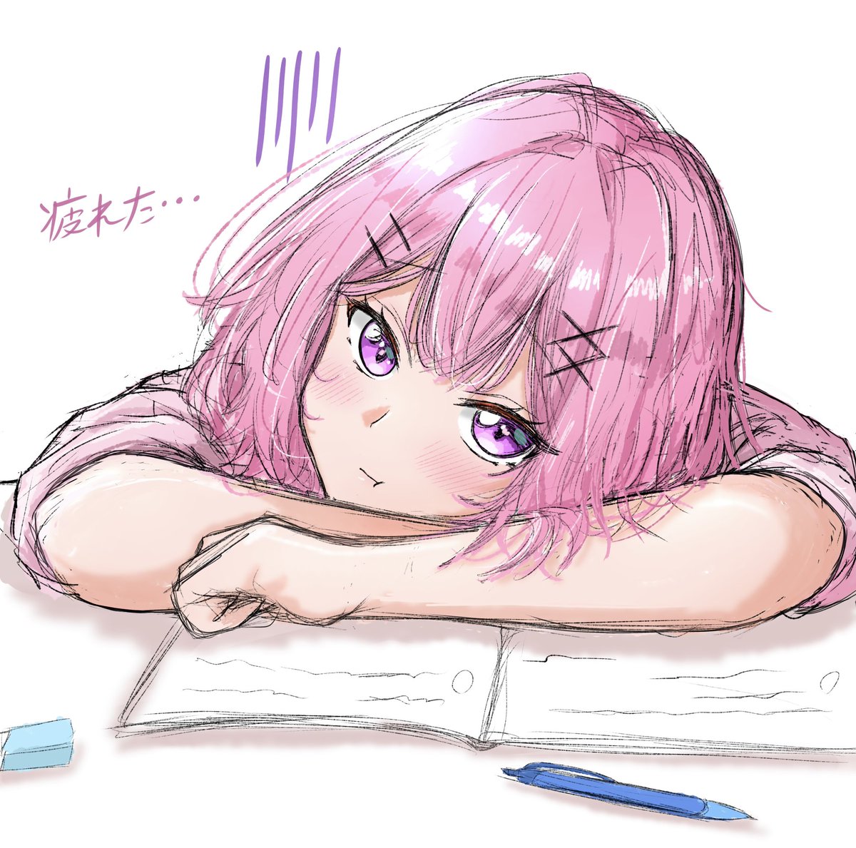 Sk_Ramu2008's tweet photo. #わたなれ
「落書き」期末勉強疲れた... https://t.co/ApwyxC8QdE