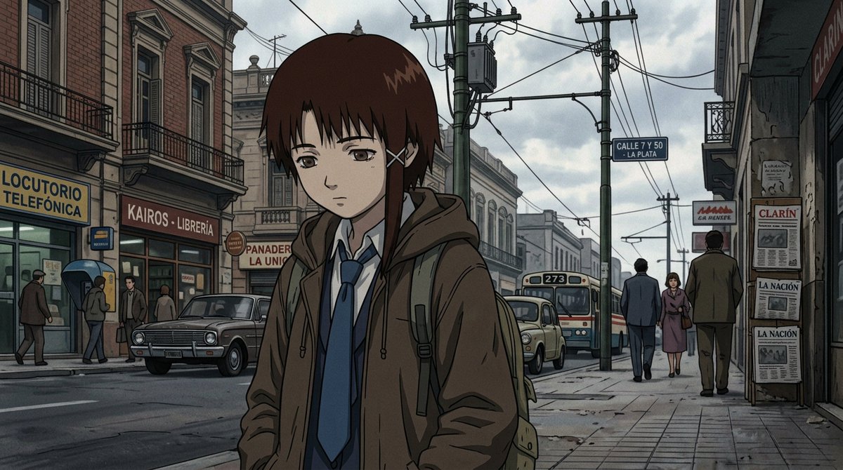martingarciada6's tweet photo. #SerialExperimentsLain Lain Iwakura caminando por las calles de la Ciudad de La Plata, Provincia de Buenos Aires #lain28th https://t.co/km7h2NdS4P