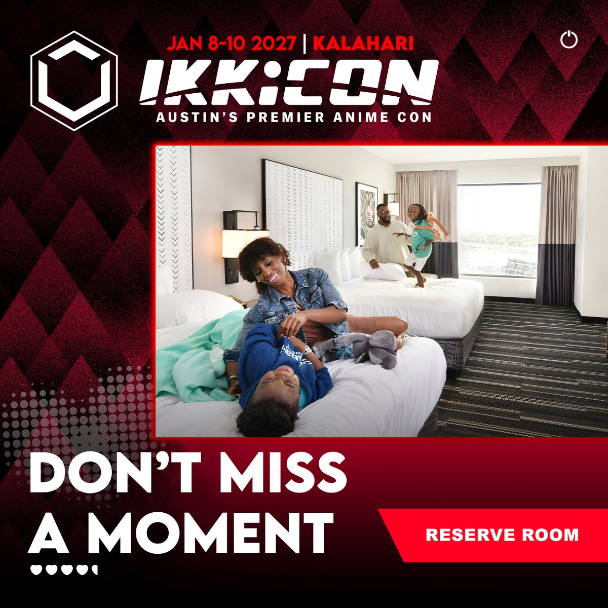 IKKiCON's tweet photo. Need a break from all the con fun? Overstimulated and need a place to decompress? Make it easier for you to destress during the con and book your room at the Kalahari for the ultimate con experience.

https://t.co/DXvuKsyj4j
📍 IKKiCON 2027 • January 8–10 • Kalahari Resorts, Round Rock, TX
#IKKiCON2027 #animeconvention #austinanime #austincosplay #kalahariresorts