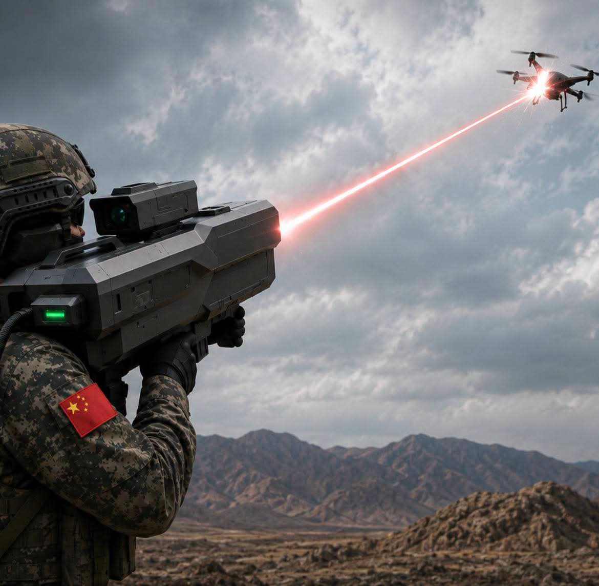 globalepress's tweet photo. @HarianaVeras @AssomarRDC @YouTube 🔴🇨🇳FLASH: La Chine présente une nouvelle arme laser portable capable de brûler et neutraliser des drones en seulement 4 secondes. Ne pesant que 25 à 35 kg, l’arme est conçue pour être déployée sur le terrain dans un sac à dos. Rechargeable en seulement 5 secondes, https://t.co/eZVdOyseVJ