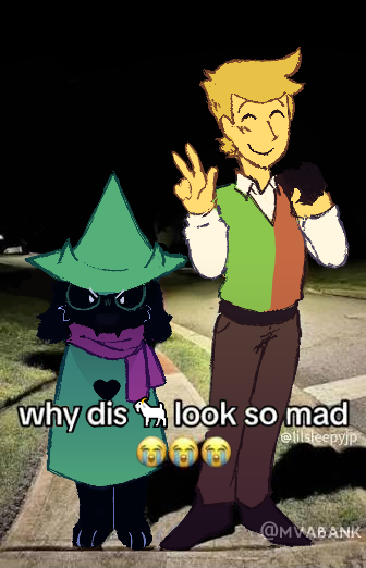 Mvabank's tweet photo. // Deltarune chapter 5 spoilers
.
.
.
Ralsei in every interaction with Flowery just looks like this  #DELTARUNE #Ralsei #Flowery https://t.co/BEvWCPRFsQ
