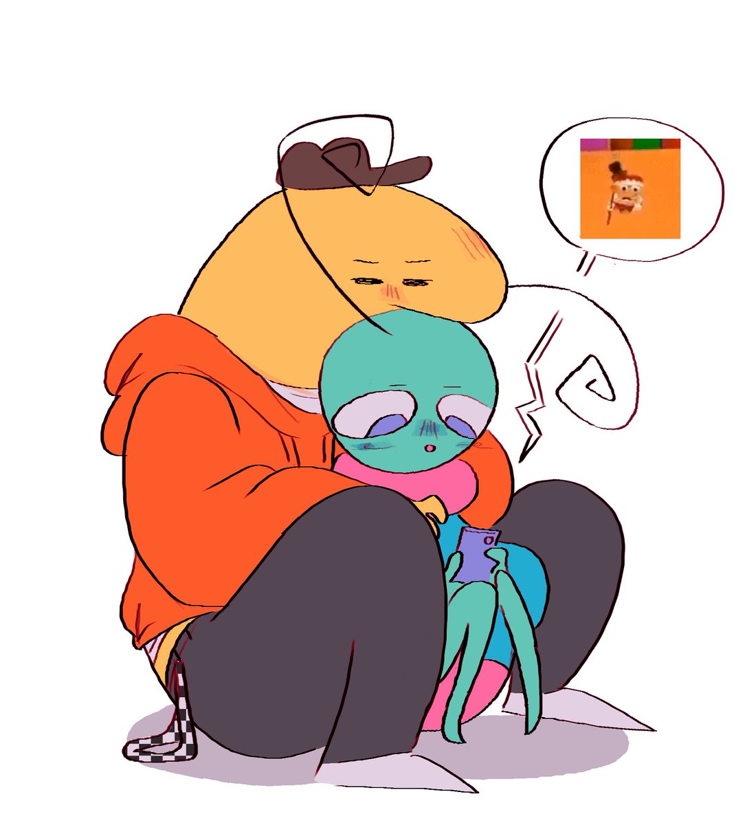 shoccolat_'s tweet photo. just two critters hangin out, what will they do #smilingfriendsoc #smilingfriends #charliedompler https://t.co/v1BuYR41UW
