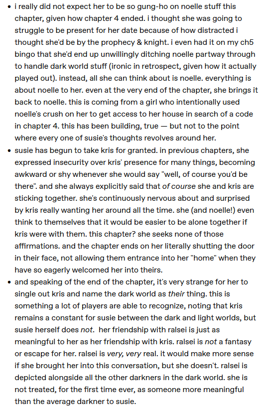 funkyfreshalien's tweet photo. post i made on tumblr about What The Heck Is Up With Susie This Chapter? #DeltaruneChapter5 https://t.co/n4kBYf9Mtk