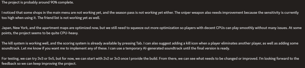 Rafsby's tweet photo. Game Update: 
We have an August 1st deadline for this to bring some players in for Alpha Testing. https://t.co/WduYbkc3cv