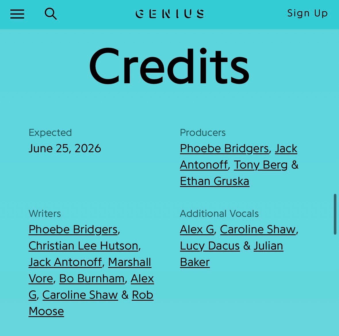 sourcebridgers's tweet photo. Julien Baker and Lucy Dacus are listed as vocalist for Phoebe’s new song Lost Boys, among other talent! https://t.co/iahDiyuczo