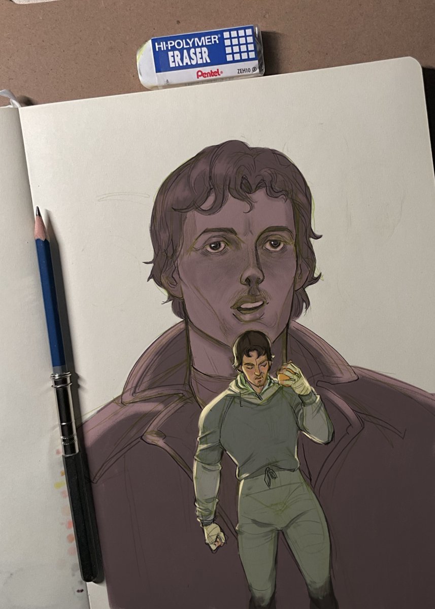 bluee_rainee's tweet photo. I have really fond memories of watching the Rocky movies with my dad and this was the first time watching them in years. Sylvester Stallone has such a drawable face, I couldn’t not make a quick drawing
I drew this in my sketchbook and colored it in Procreate
#fanart #procreate https://t.co/Ftq5qAUwqI