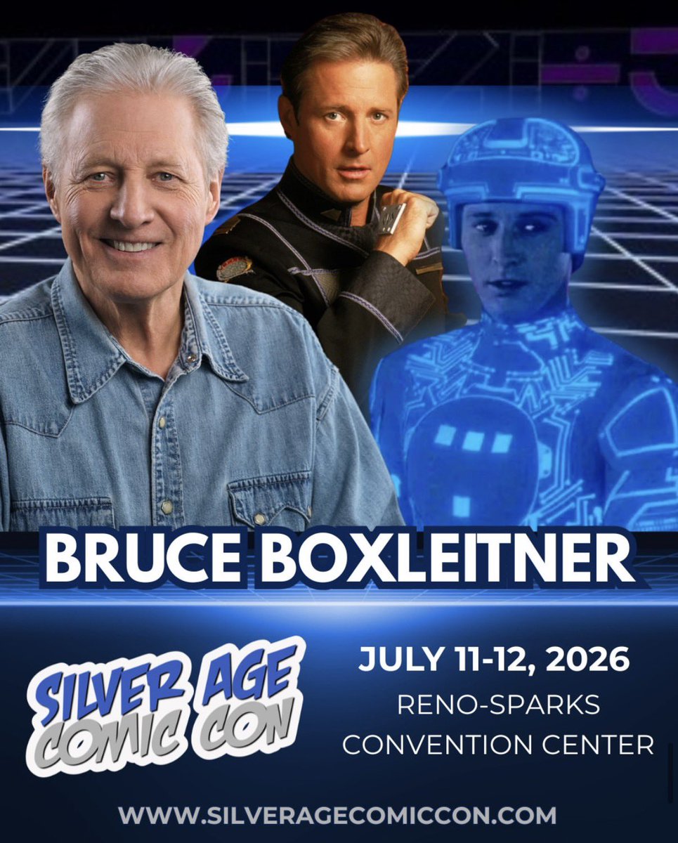 conagentC's tweet photo. #Tron #Babylon5 #SMK #ScarecrowandMrsKing fans.  Come see @boxleitnerbruce in Reno NV, July 11-12, 2026  at Silver Age Comic Con. There will be personalized Autos, Selfies and combos. https://t.co/IeXXm7lvLw