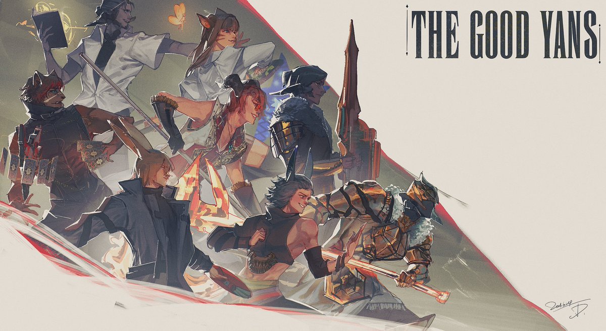 Zhuod2000's tweet photo. Just gonna call it on the poster for our static full clear in this tier.
Still have a lot I can improve but I’m happy with my first time drawing 8 people in one canvas( and also different glams lol)

#ffxivart #ffxiv #ff14 #procreate #dawntrail https://t.co/VjFRzEqmCs