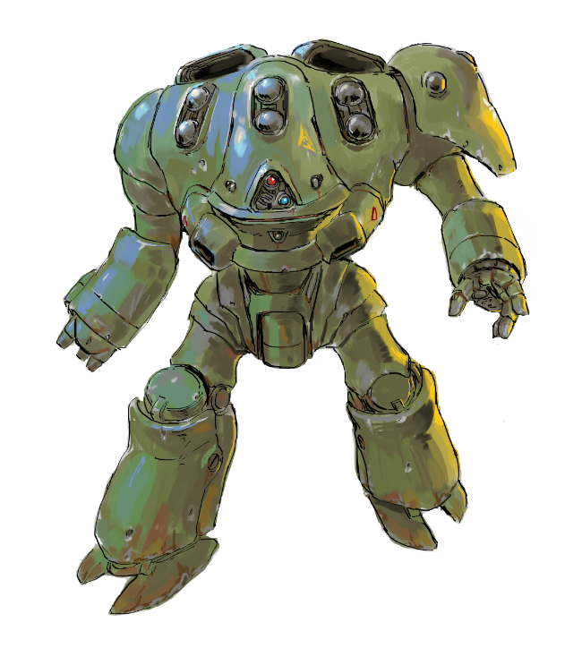 CypressDahlia's tweet photo. mech from Girly Block. You may think "this kinda looks like the Samson from Patlabor." This is actually Samson's older sibling, both designed by Izubuchi https://t.co/NUkVP7ifUe