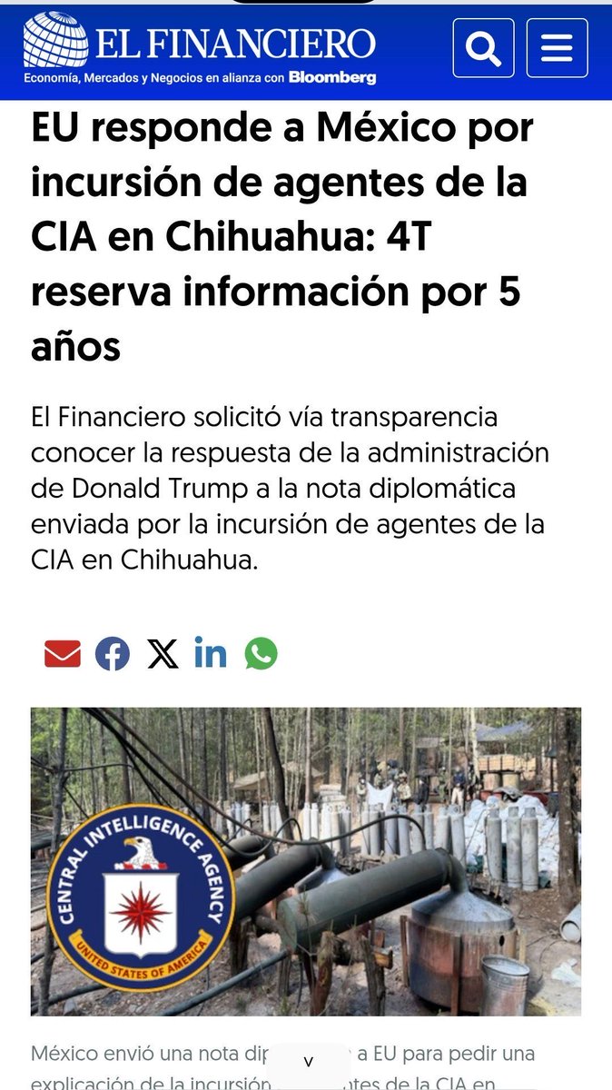 CarlosTorresF_'s tweet photo. Narco Morena pidió que 🇺🇸informara sobre qué hacía la CIA en Chihuahua.

🇺🇸 le contesta a narco Morena con la información que pidió.

Narco Morena reserva la información por 5 años.

Una chulada. https://t.co/2P3vxbO9Ju