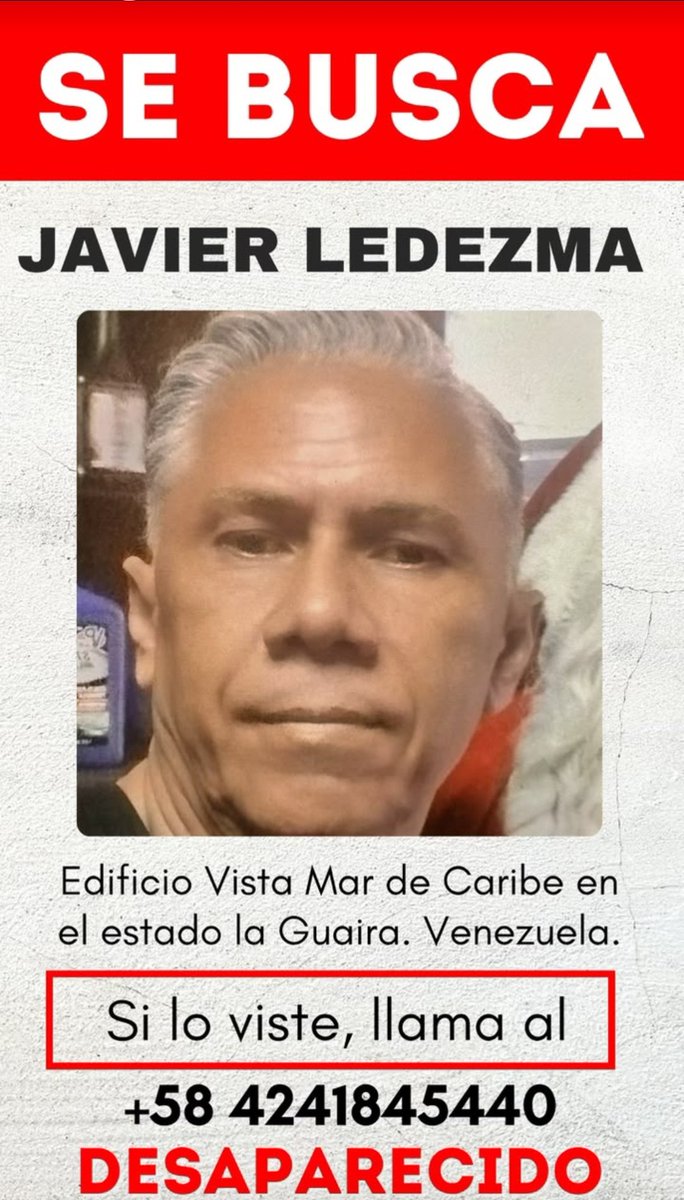 currundapunchaG's tweet photo. @Javierito321 Por favor ayúdame a difundir. El señor Francisco Javier Ledezma se encuentra entre los escombros  del edificio Vistamar de Caribe, estado La Guaira https://t.co/j28XHlinv2