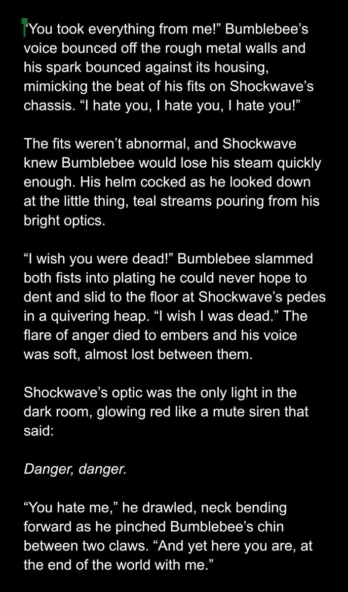 Bitterfanfics's tweet photo. #shockbee drabble https://t.co/gPd9UVpvKU