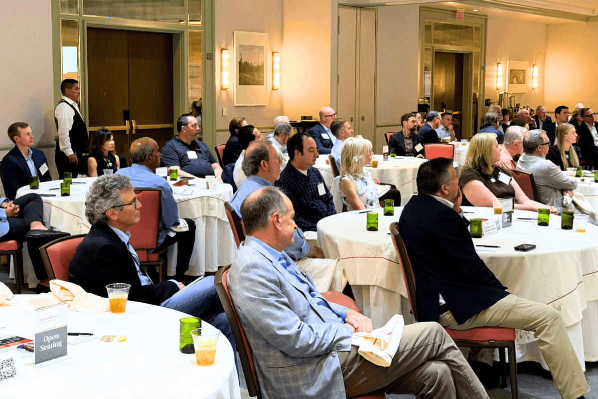 EconClubLV's tweet photo. Our ECLV luncheon was a success! Phil Satre and attendees discussed growing gaming competition, LV's shift to entertainment, and investment in new developments. Check out the photos: https://t.co/go42pF06EX. Join us Aug 26 for “Analysis of 2026 Midterm Elections.” #EconClubOfLV https://t.co/q3i1aDvobG
