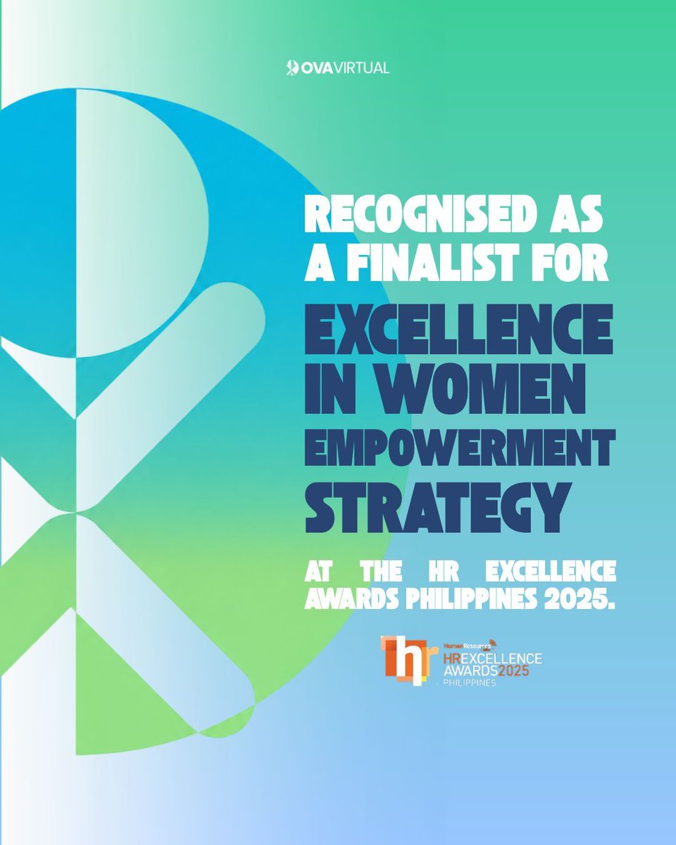 OVAVIRTUALPH's tweet photo. OVA Virtual was named a Finalist for Excellence in Women Empowerment Strategy at the HR Excellence Awards Philippines 2025. ✨

A recognition of our commitment to strong leadership, people-focused practices, and high-performing teams. 🩵

#OVAVirtual https://t.co/oqxgWkJ0HE