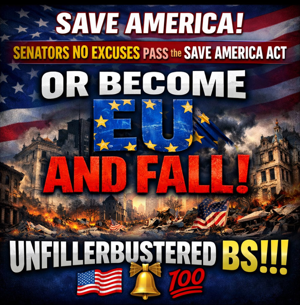 AgentDeFi1110's tweet photo. Yup JT!! 
💯 @LeaderJohnThune must act and bring the SAVE AMERICA ACT to a vote! https://t.co/Eqa7F6P70a
