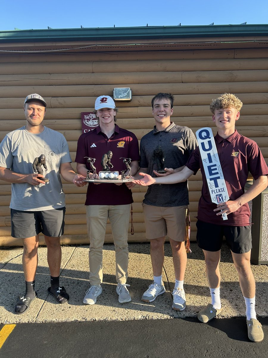 CoachMurphy87's tweet photo. For the second year in a row, a tie had to be broken… 
Congratulations to
@DeclanDuley @ConnorRidderho1 @Zach_Curtis12 @BraxtonDoak_7 
2026 Specialist Golf Champions!!! https://t.co/a3YpbzDjBm