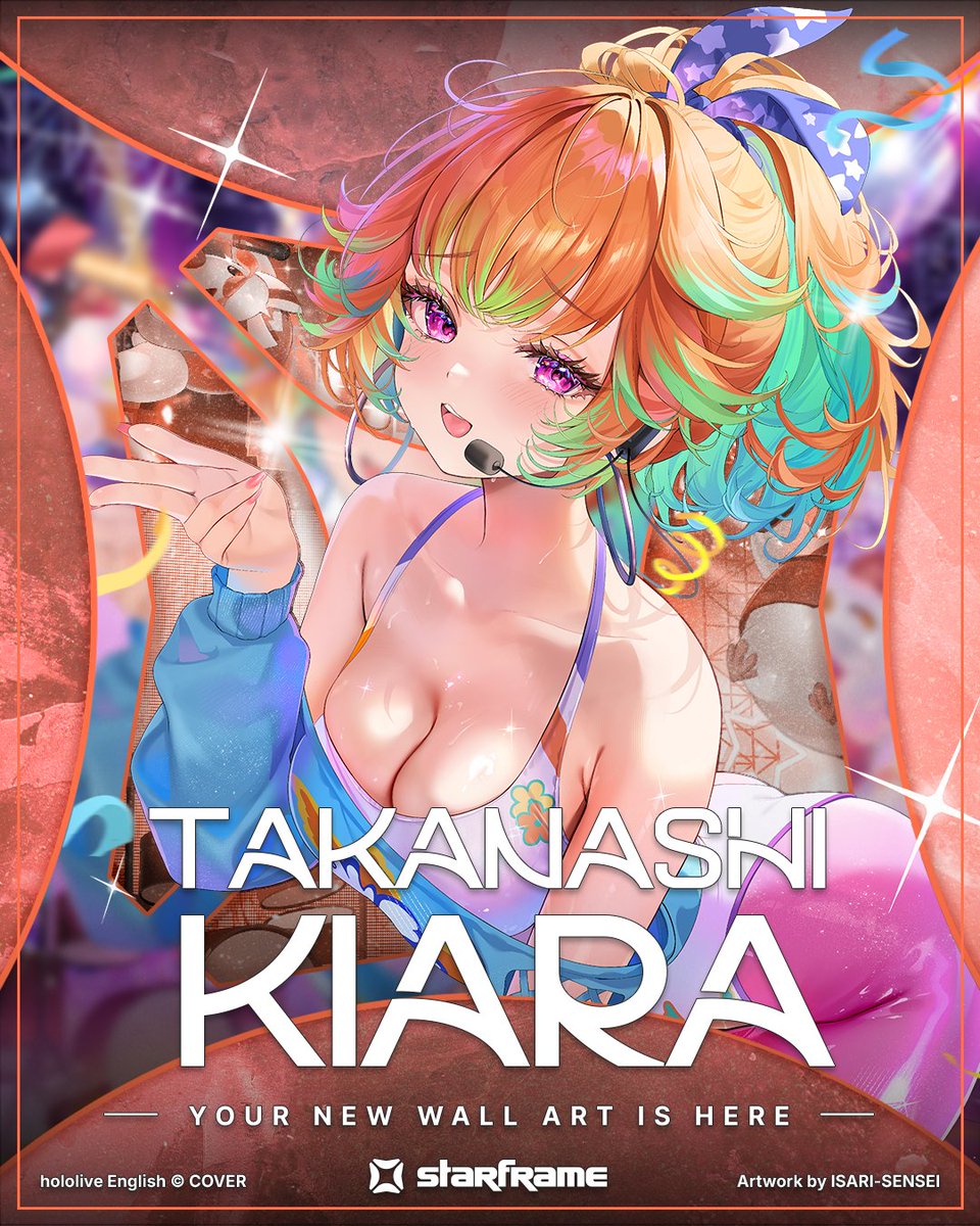 takanashikiara's tweet photo. Beautiful high quality hololive en x Starframe films are available now!🎉

Its a gorgeous new illustration in a frame that will light up your room!
There's other EN members participating too!
Go check them out here✨

https://t.co/TIHFpsHIhC

↑素敵な新グッズ見てね！

#sponsored https://t.co/LToQqtkrW3