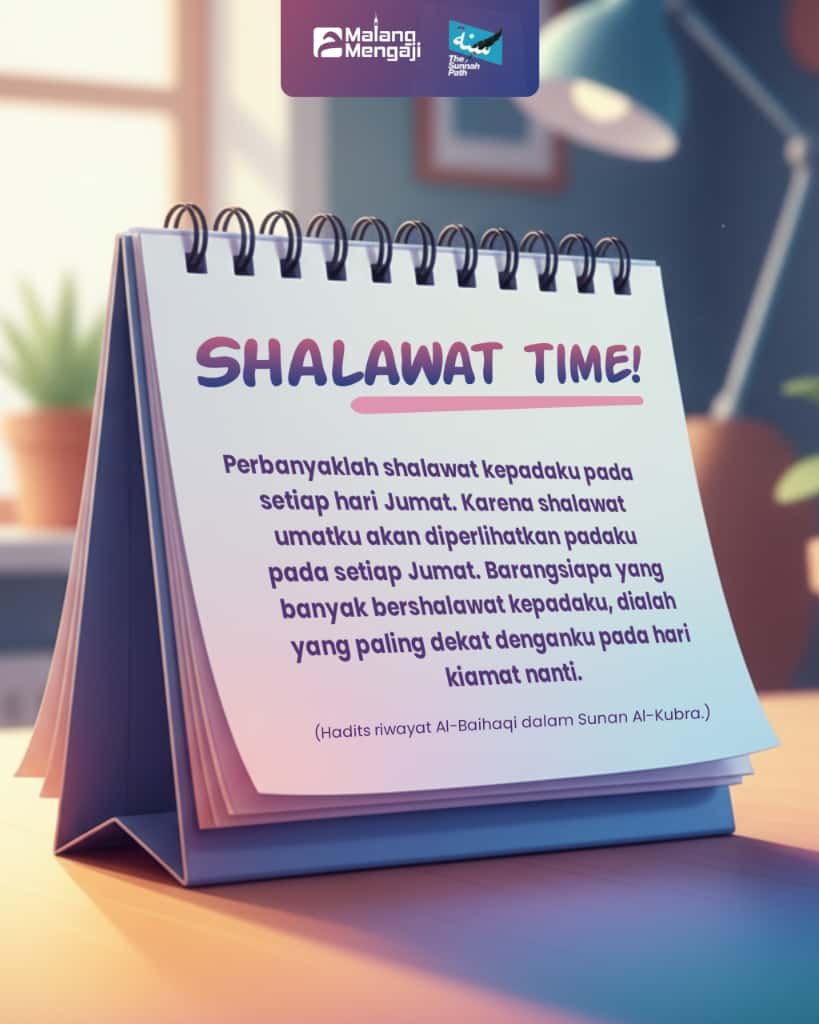 ansory_arrawiy's tweet photo. INGIN DEKAT RASULULLAH DI HARI KIAMAT?

Dari Anas bin Malik radhiyallahu 'anhu, Rasulullah ﷺ bersabda:

"Perbanyaklah shalawat kepadaku pada setiap hari Jumat. Karena shalawat umatku akan diperlihatkan padaku pada setiap Jumat. Barangsiapa yang banyak bershalawat kepadaku, dialah yang paling dekat denganku pada hari kiamat nanti."

(Hadits riwayat Al-Baihaqi dalam Sunan Al-Kubra. Dihasankan oleh Syaikh Al-Albani)

Intinya: Hari Jumat adalah waktu yang sangat dianjurkan untuk memperbanyak shalawat, karena shalawat tersebut disampaikan dan diperlihatkan langsung kepada Nabi Muhammad ﷺ, dan bagi yang paling banyak bershalawat akan mendapat kedudukan paling dekat dengan beliau di hari kiamat.