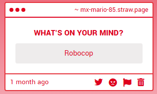MX_M85's tweet photo. APOLOGIES FOR NOT REPLYING TO THESE TWO FOR SO LONG. I ALMOST ALWAYS FORGET TO CHECK THIS THING.
1) I THINK I HAVE HEARD GOOD THINGS ABOUT "ROBOCOP" BEFORE. SHOULD I GO WATCH IT?
2) NOT REALLY...I AM MORE OF A MINNESOTA GUY. HAHA! GET IT? https://t.co/Btn9vtik0a