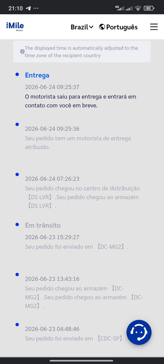 vanmmcc's tweet photo. Alguém sabe me dizer se Imile Brasil demora para entregar ? Minha encomenda está atualizada no dia 24-06 as 9:25  que o motorista saiu para a entrega e até hoje 25-06  quase 26-06não chegou 
Vi que às vezes eles entregam até às 22hrs, mas faltam 
40min para finalizar as entregas https://t.co/q3FzgHTMT0