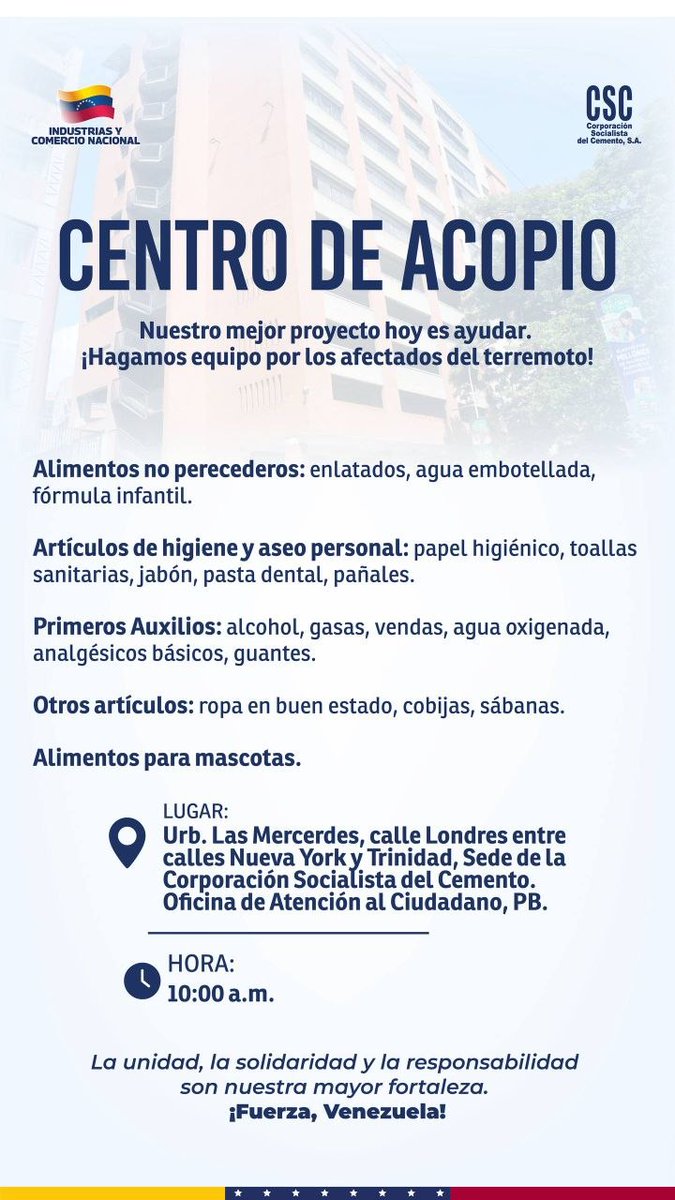 info_cemento's tweet photo. #Noticia 📢📢🚨🚨
Nuestro mejor proyecto hoy es ayudar https://t.co/h2ouXHKvA2