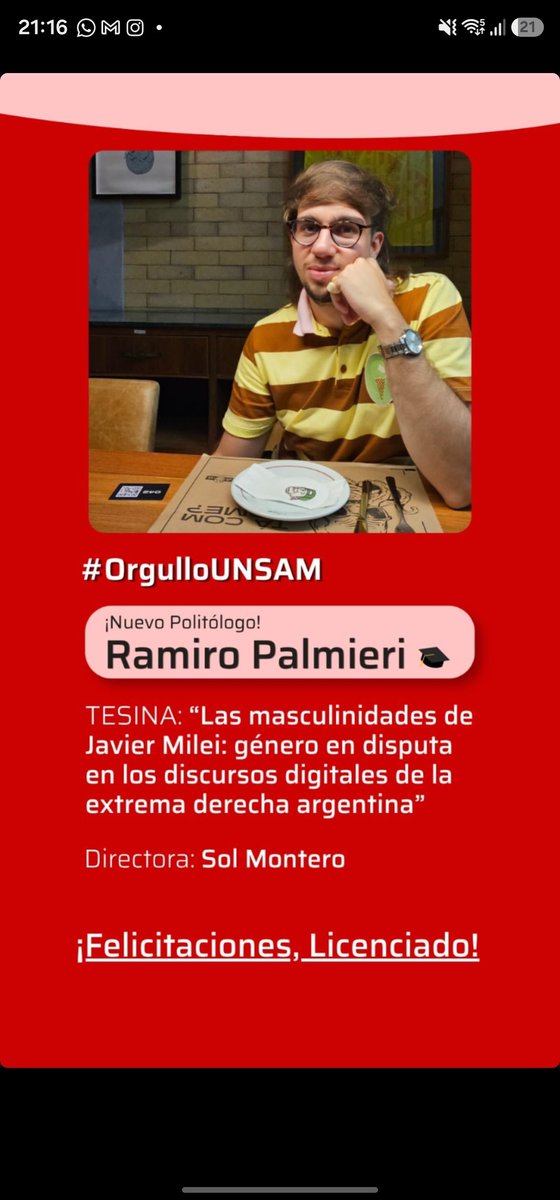 ramaaaa_23's tweet photo. Soy licenciado de la @unsamoficial no lo puedo creer 😭😭 la mejor universidad del país por lejos https://t.co/GFdYmBAvRG