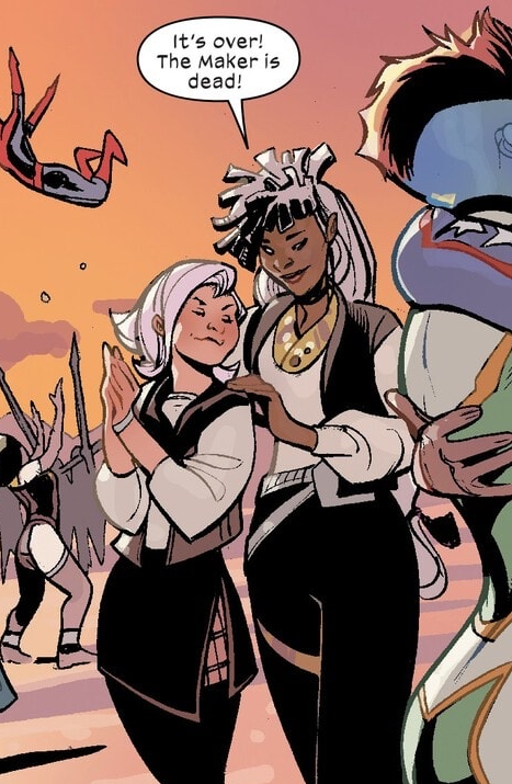 FoilVariantShow's tweet photo. More bullshit than anything in 'Ultimate: Endgame' is the fact that this is Maystorm and Storm's FIRST EVER 1-ON-1 INTERACTION.

What HAPPENED in that editorial room, man https://t.co/ILwR7ZXooM