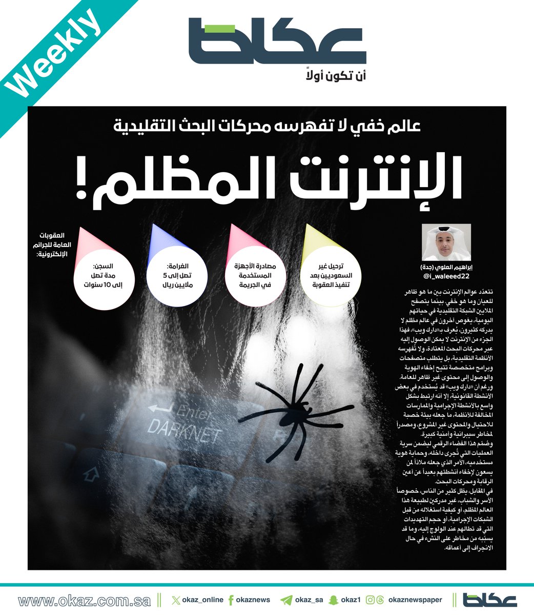 OKAZ_online's tweet photo. عالم خفي لا تفهرسه محركات البحث التقليدية

الإنترنت المظلم!

@i_waleeed22
للاطلاع على التفاصيل:
https://t.co/DtXOFgOEaa https://t.co/gUvLCPx71c